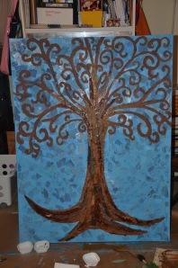 Collaged Tree Trunk